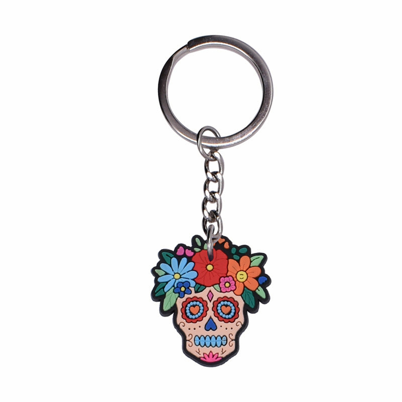 Wholesale 10pcs/pack Mexican Day of The Dead Calavera Plastic Keychain