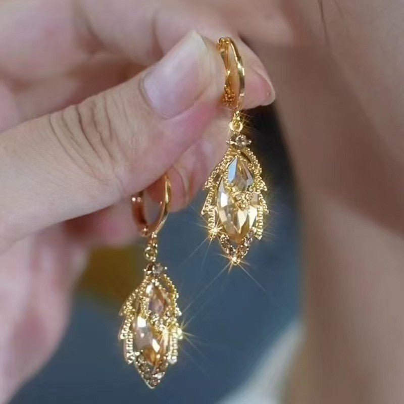 Wholesale  diamond leaf  earrings