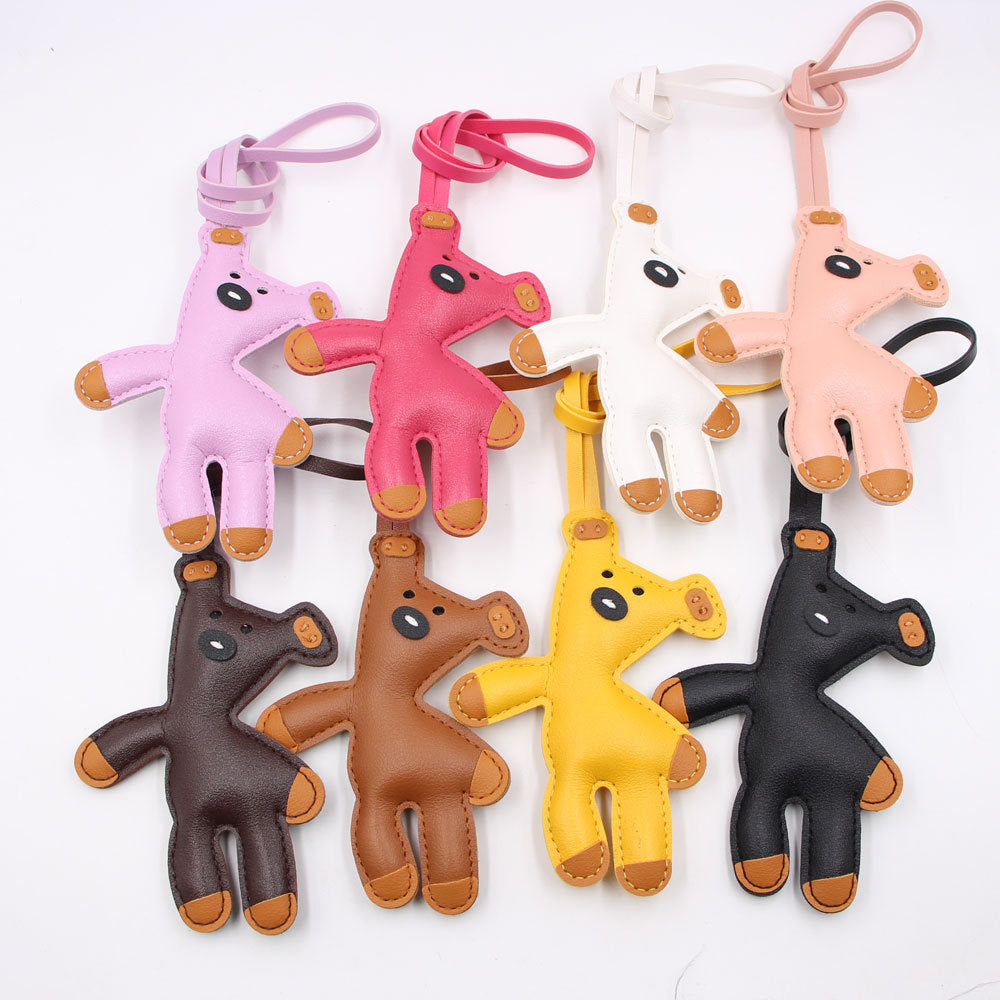 Wholesale Trendy Bean Bear Bag Charm Coffee Artificial Leather Cartoon  Pendant Purse Keychain Gift Resale