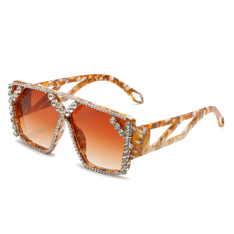 Wholesale Large Frame Diamond Fashion Diamond Sunglasses