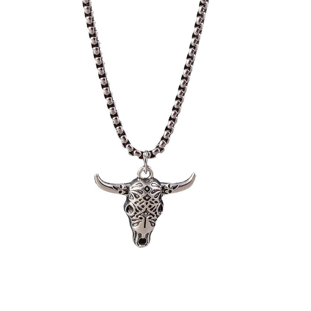 Wholesale Men's Bull Head Elephant Clavicle Necklace