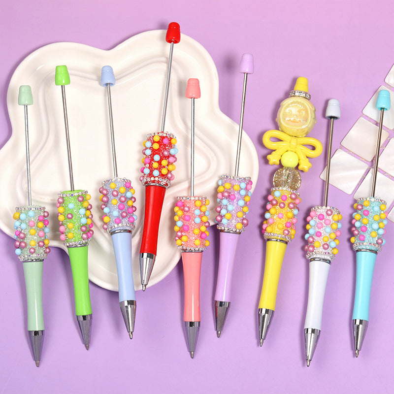 Wholesale   5pcs/pack  Dopamine bubble ball fine glitter beaded pen