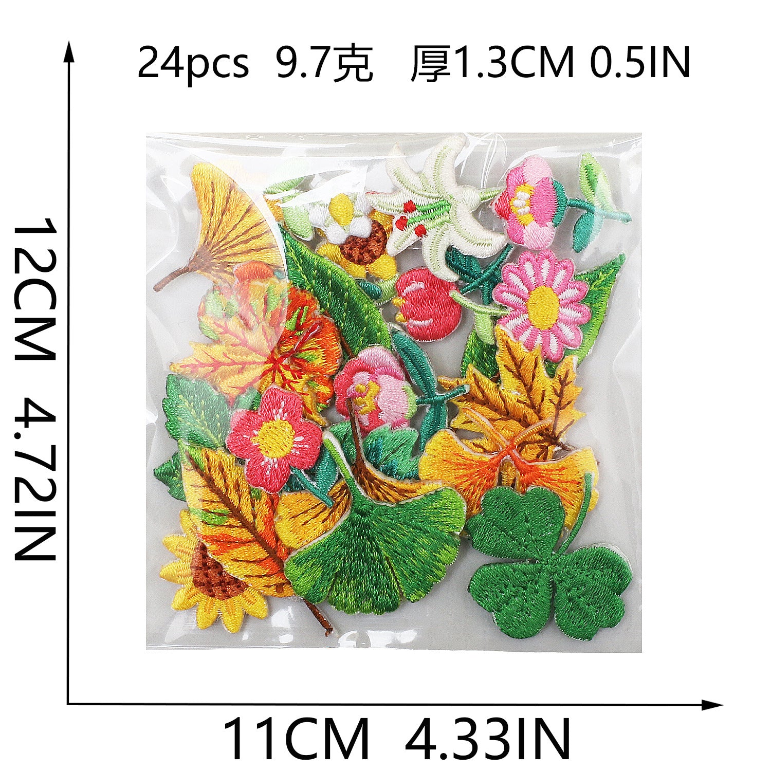 Wholesale Ginkgo Leaf Carnation Lily Rose Embroidery DIY Patches