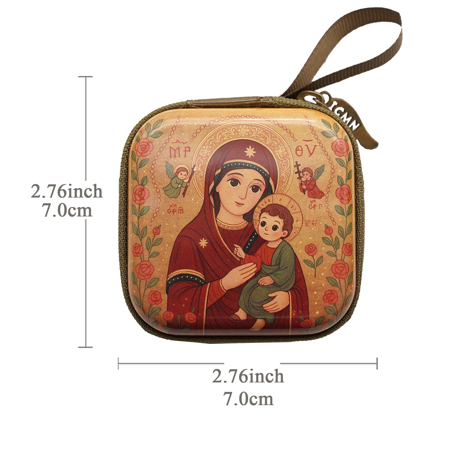 Wholesale Square hand drawn cartoon pattern portable coin purse