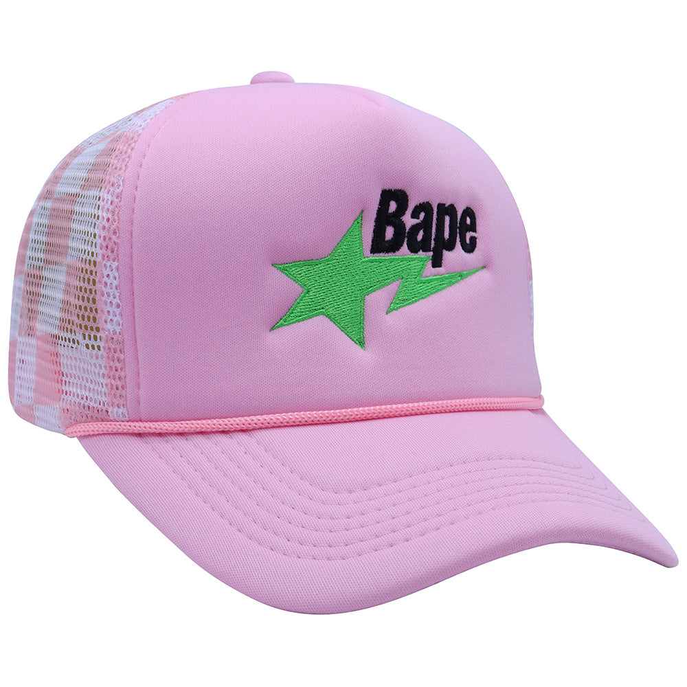 Wholesale Plaid Camouflage Embroidered Truck Hat Sun Protection Mesh Baseball Cap