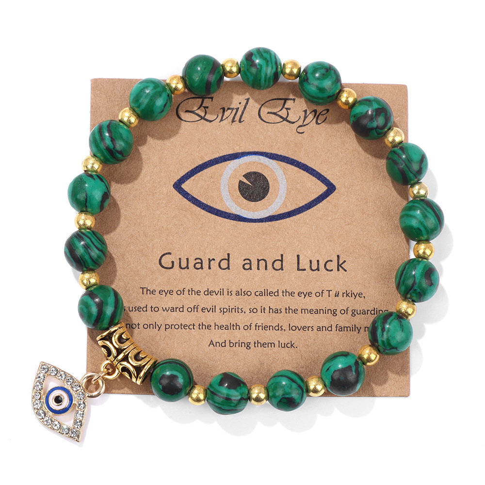 Wholesale Natural Stone Beads Devil Eye Pendant Bracelet