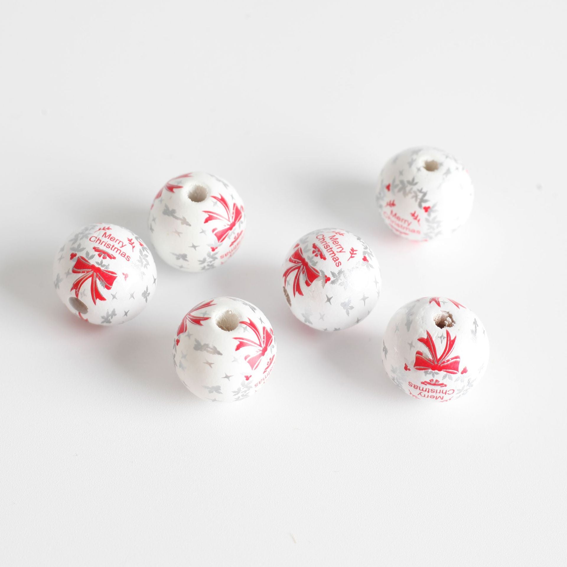 Wholesale 10pcs Christmas Theme Colorful Hemp Rope Tassel Wooden Beads