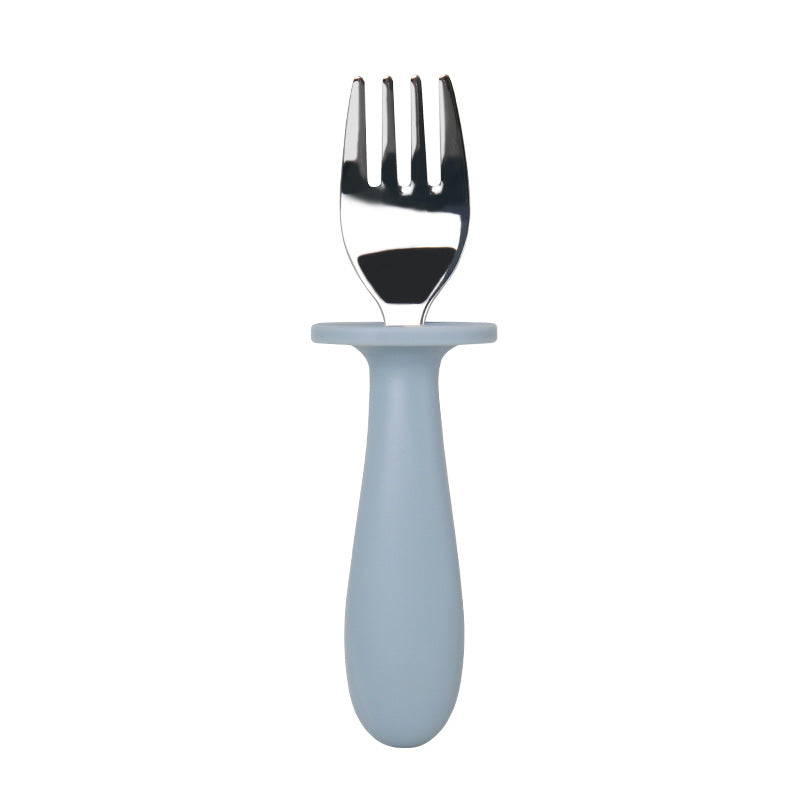 Wholesale of 10PCS Baby Silicone Short Handle Forks