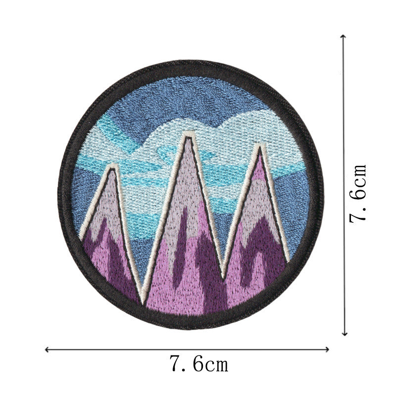 Wholesale Embroidered Patches Set Of 8 Snow Mountain Flower Design DIY Iron On For Backpack Towel Decorative Gift