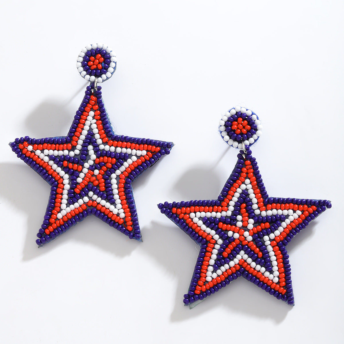 Wholesale Independence Day Tassel  Love Stars Rice Beads  Earrings