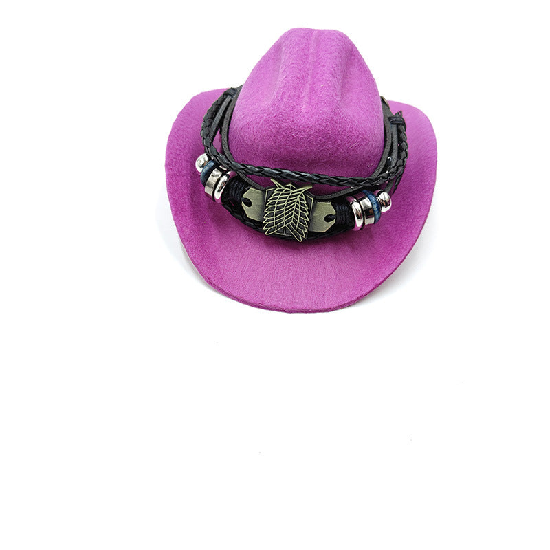 Wholesale Yama gentleman cowboy hat son mini pet hat birthday party hat weilai car 66 ornament hat