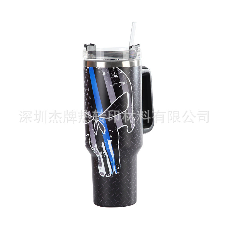 Wholesale 40oz Stars and Stripes Skull Series Handle Ice Bomber Cup