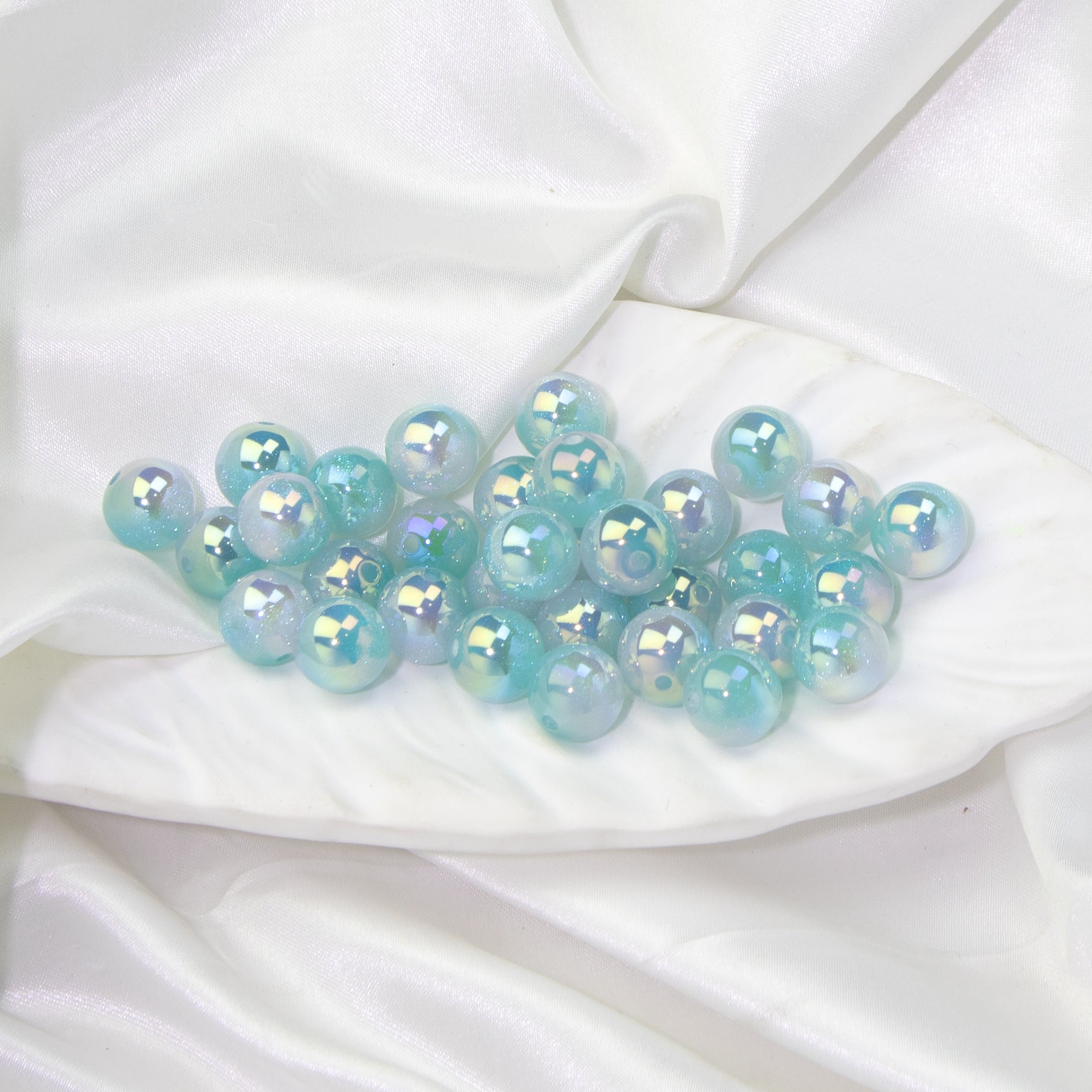 Wholesale 20pcs Starry Sky Two-color Gilded Round Beads