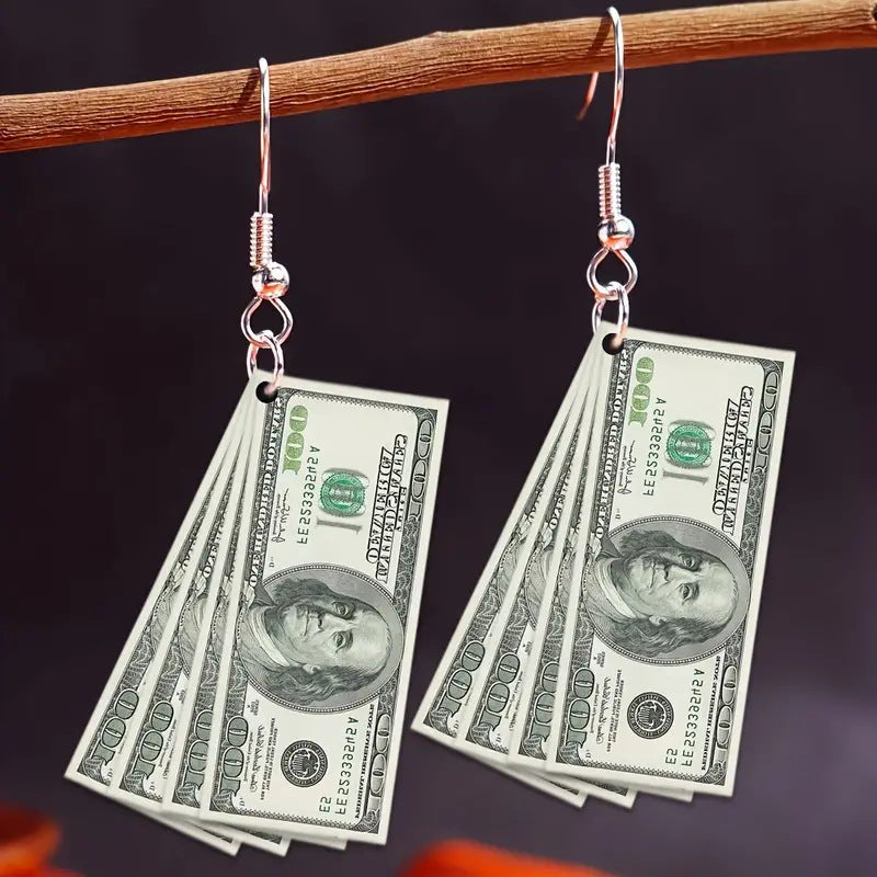 Wholesale Flat Dollar Acrylic Earrings