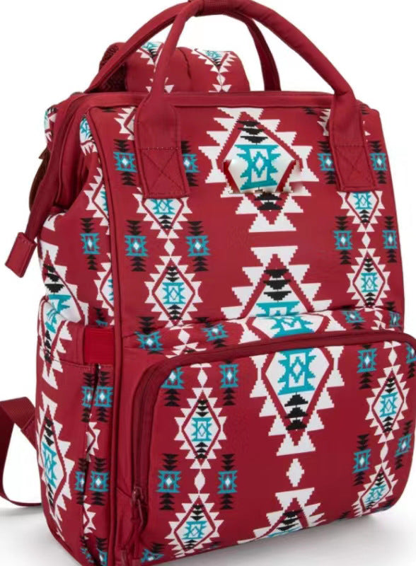 卸売ヴィンテージアステカエスニックスタイルポリエステルママバッグバックパック多機能ベビーバッグ