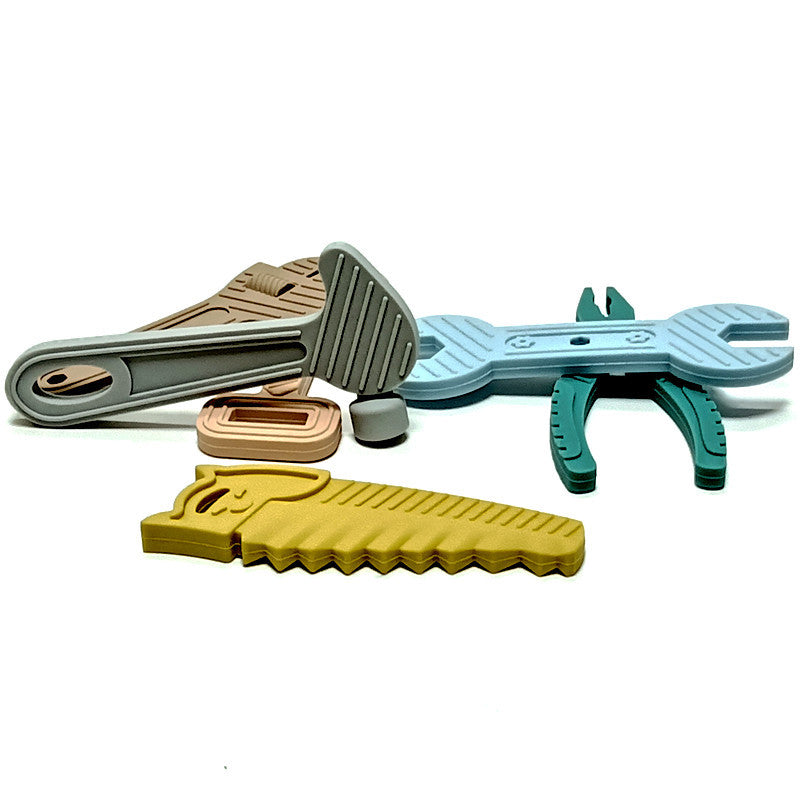 Wholesale Hammer Wrench Pliers Tool Teether Can Be Boiled Soft Silicone Baby Teething Stick