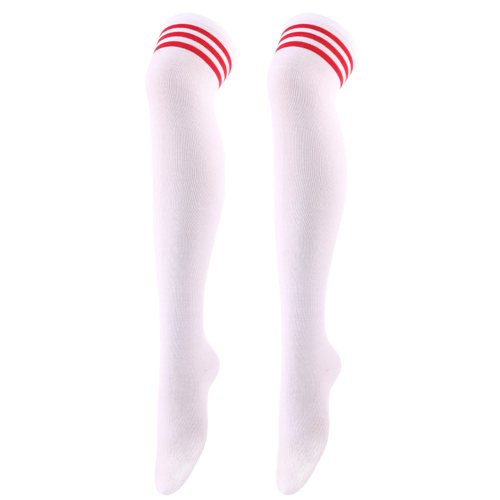 Wholesale Three-bar Over-the-knee High Striped Dance Socks