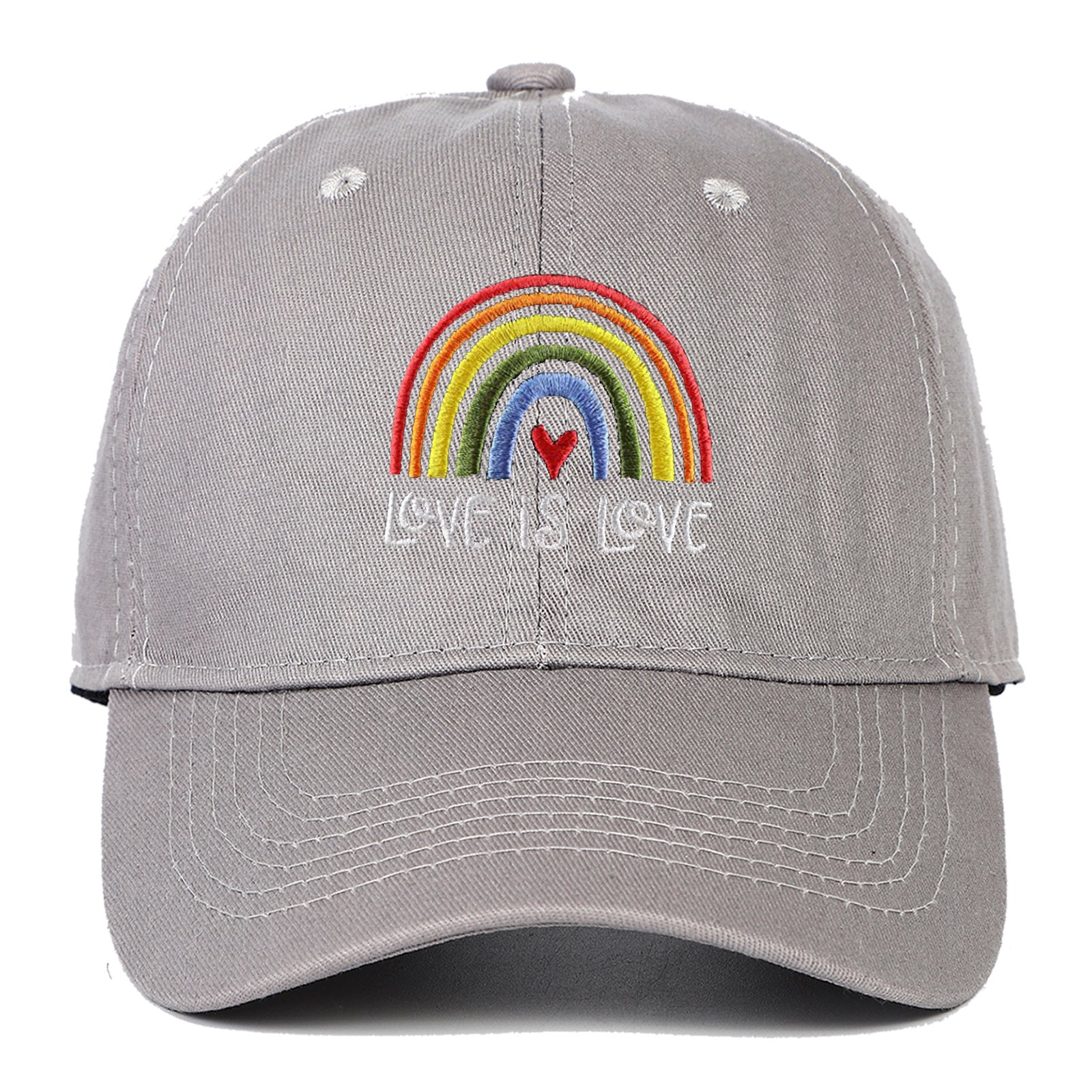 Algodón al por mayor LGBT Rainbow Love es amor Capilla de béisbol