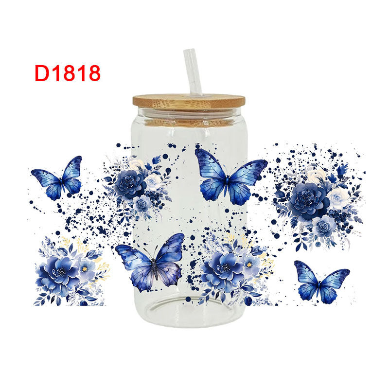 Wholesale Cartoon printing heat transfer Cup sticking crystal logo pattern 16OZ UV DTF WRAPS