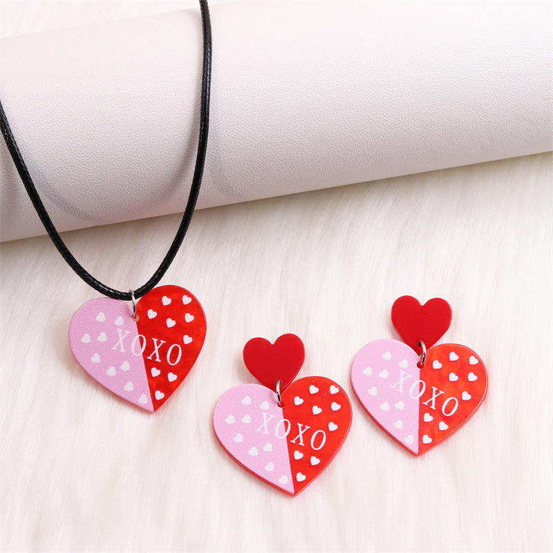 Wholesale Valentine's Day LOVE Contrasting Color Acrylic Earrings