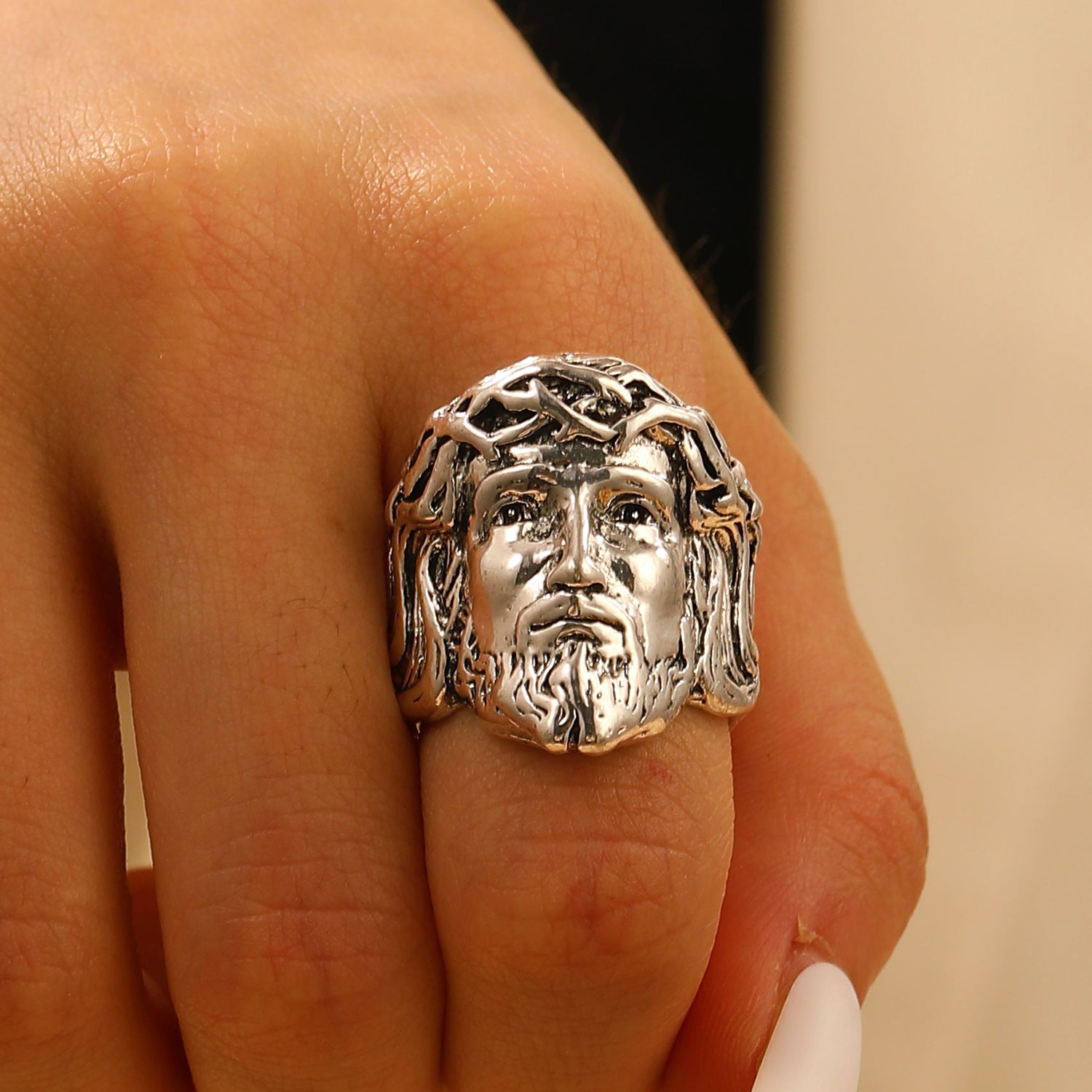 Wholesale Adam double-hand ring open adjustable ring