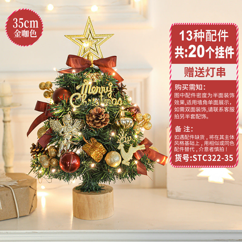 Wholesale Christmas small red desktop Christmas tree stakes ornaments DIY material package to decorate Christmas