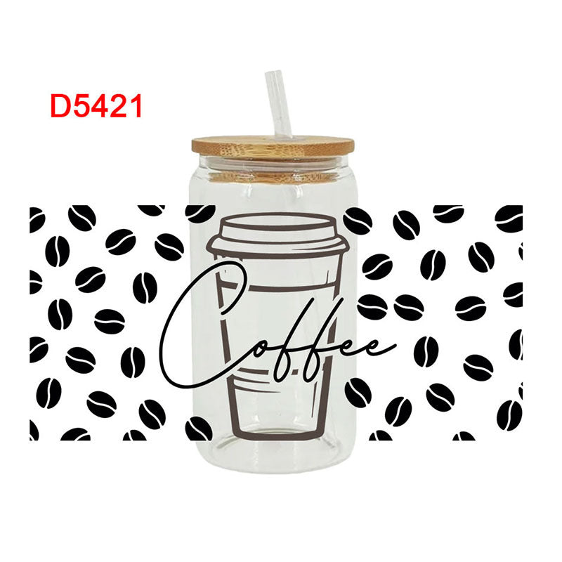 Wholesale Coffee bean beverage 16oz Cup UV DTF Wraps