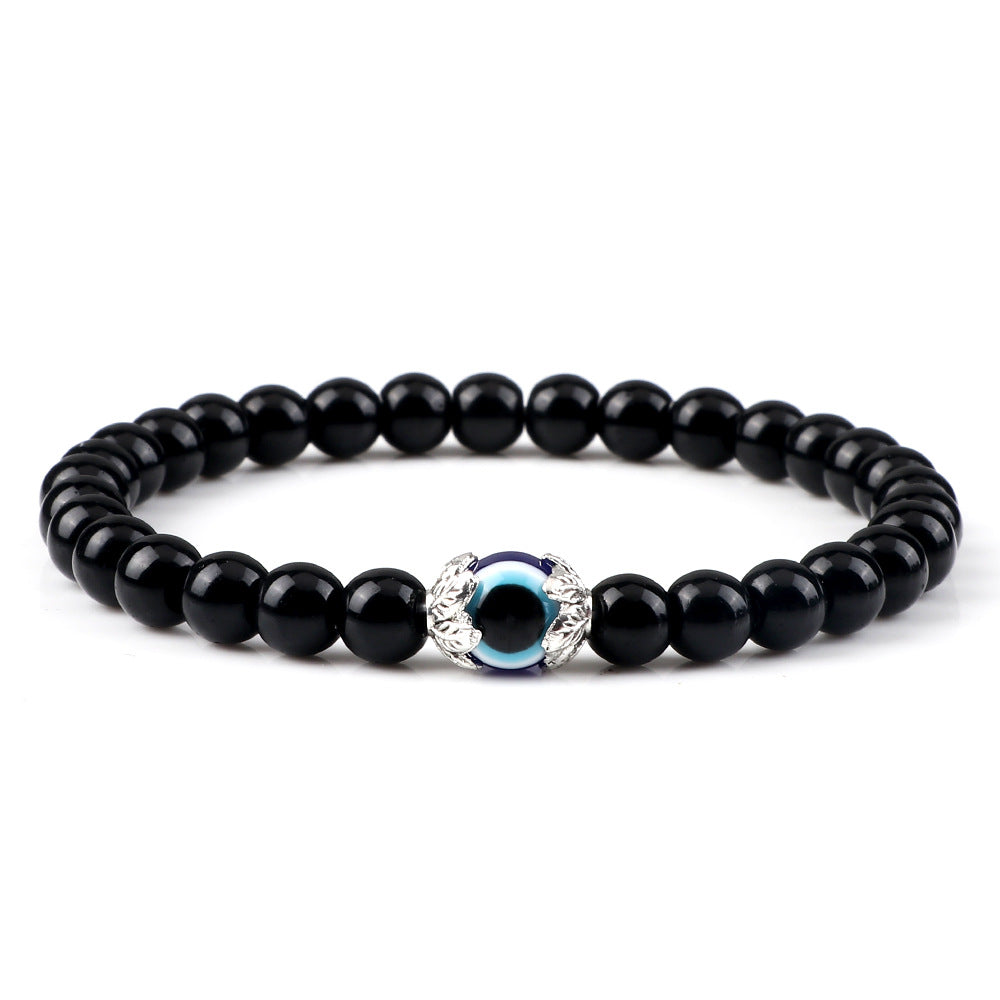 Wholesale  Devil' s Eye bracelet blue eye beads alloy flower holder bracelet