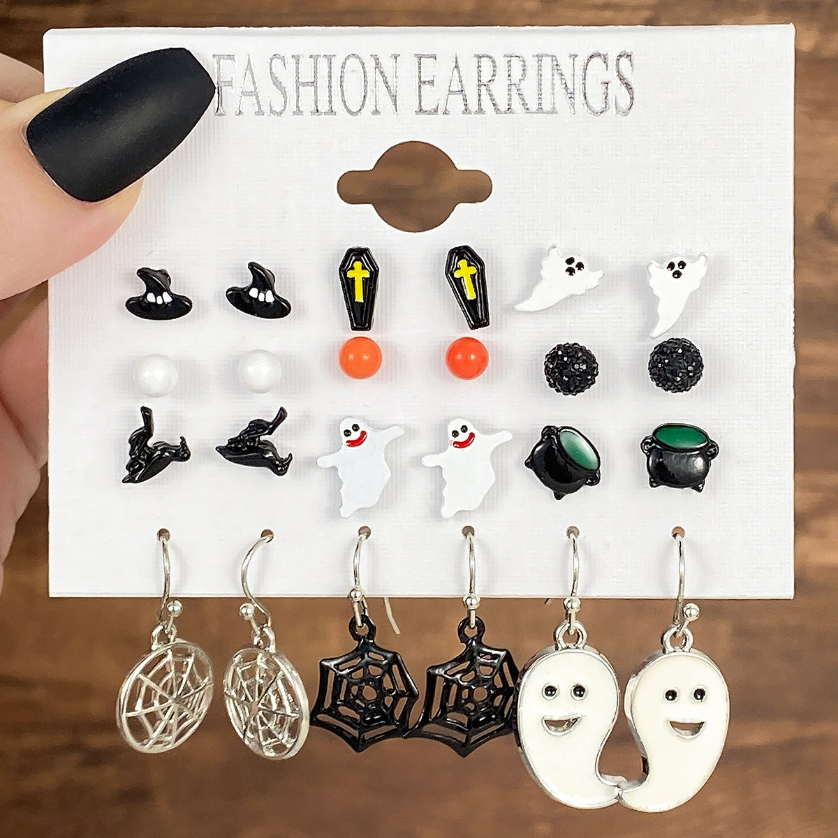 Wholesale Oil Drop Halloween Earrings Set