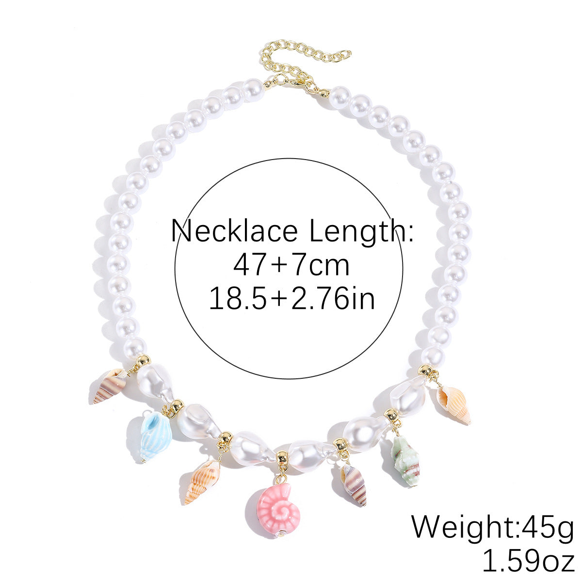 Wholesale Ocean-themed seashell pearl conch bohemian necklace