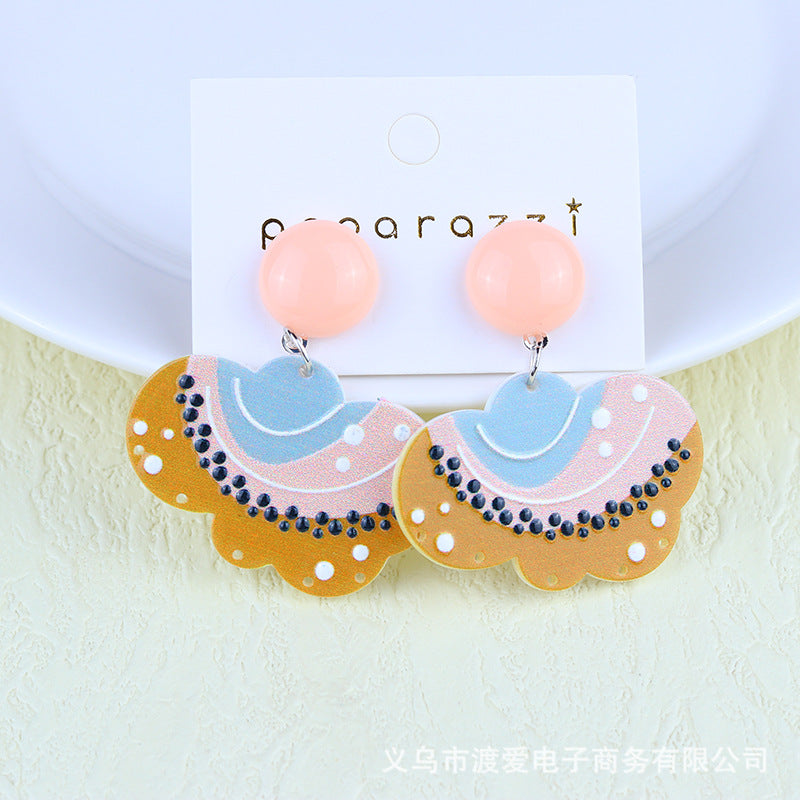 Wholesale Rainbow contrast summer acrylic earrings