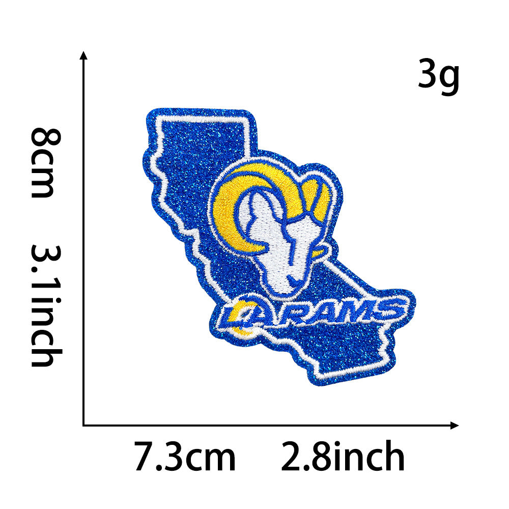 Wholesale Seattle Seahawks Sequin Embroidered Patch State Shape Sew On Applique For Clothing Bags DIY Craft Accessory OLY Exclusive