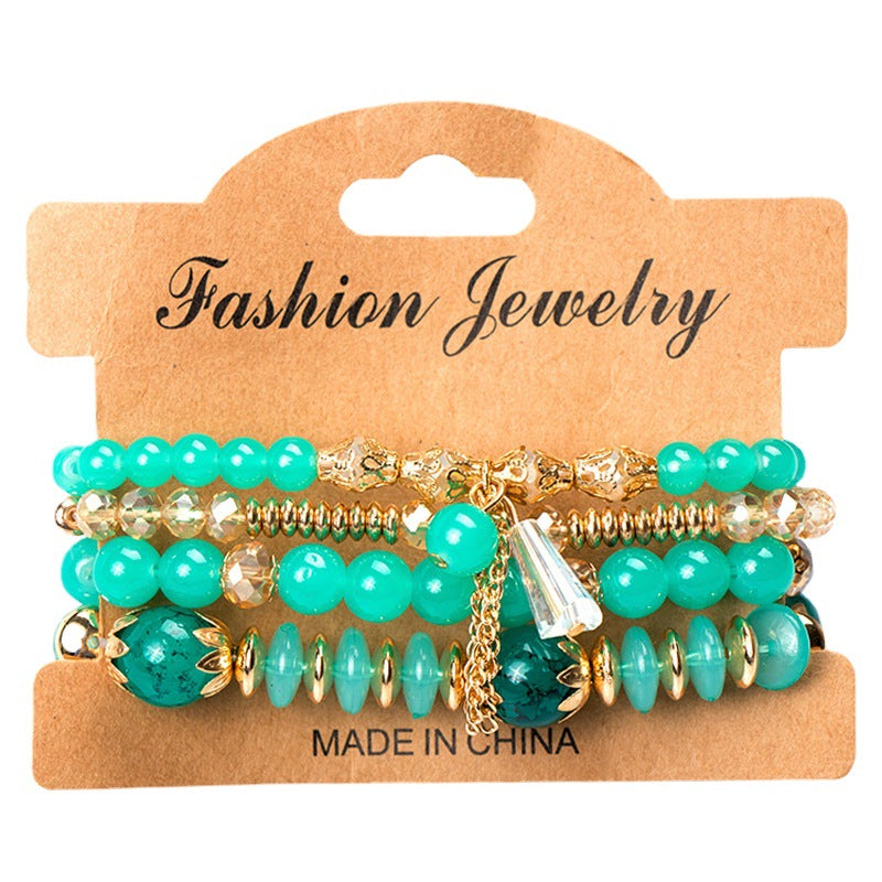 Wholesale Bohemian Multi-layered Crystal Temperament Exotic Fashion Bracelet