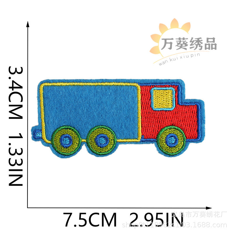 Wholesale Stylish Cartoon Police Car Embroidery Patch Polyester Clothing Patch For Everyday Wear Resale Accessory