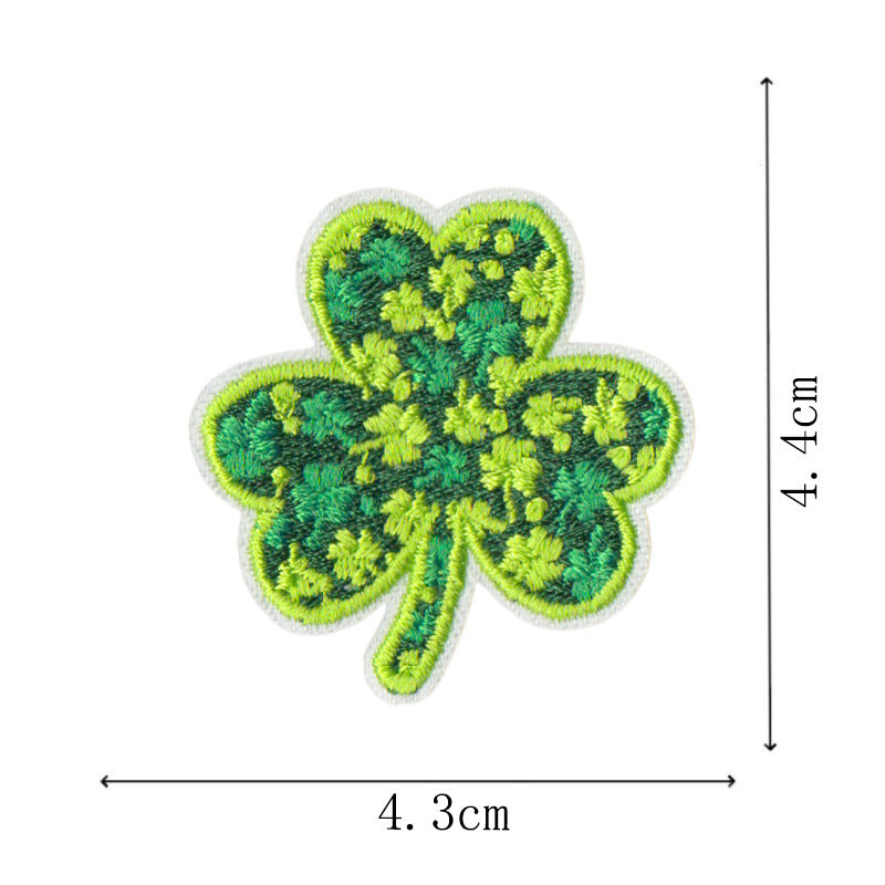 Wholesale St Patrick S Day Green Clover Leaf Embroidered Patch Set 25Pc Coat Fashion Accessory