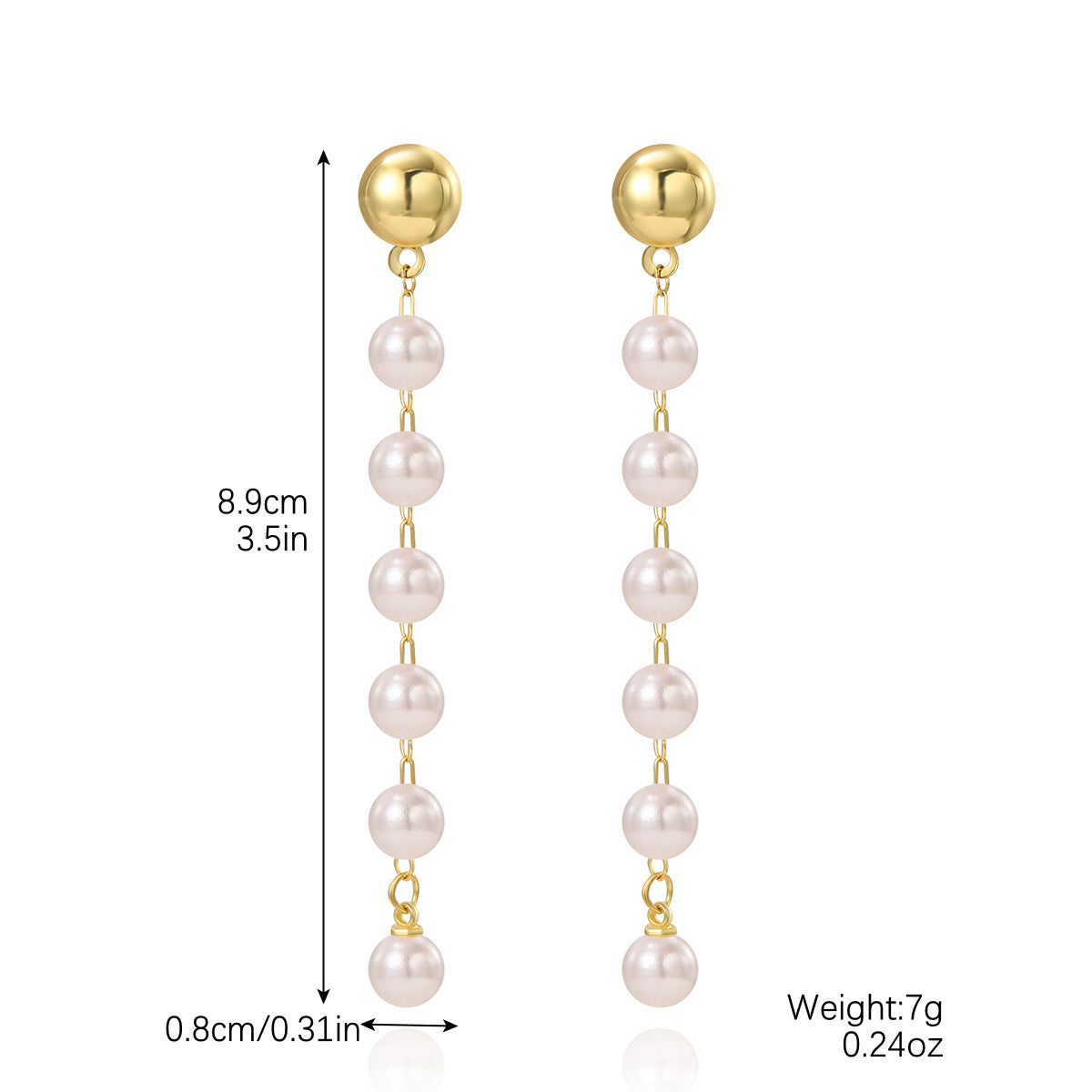 Wholesale Baroque-style long earrings with irregular pearls