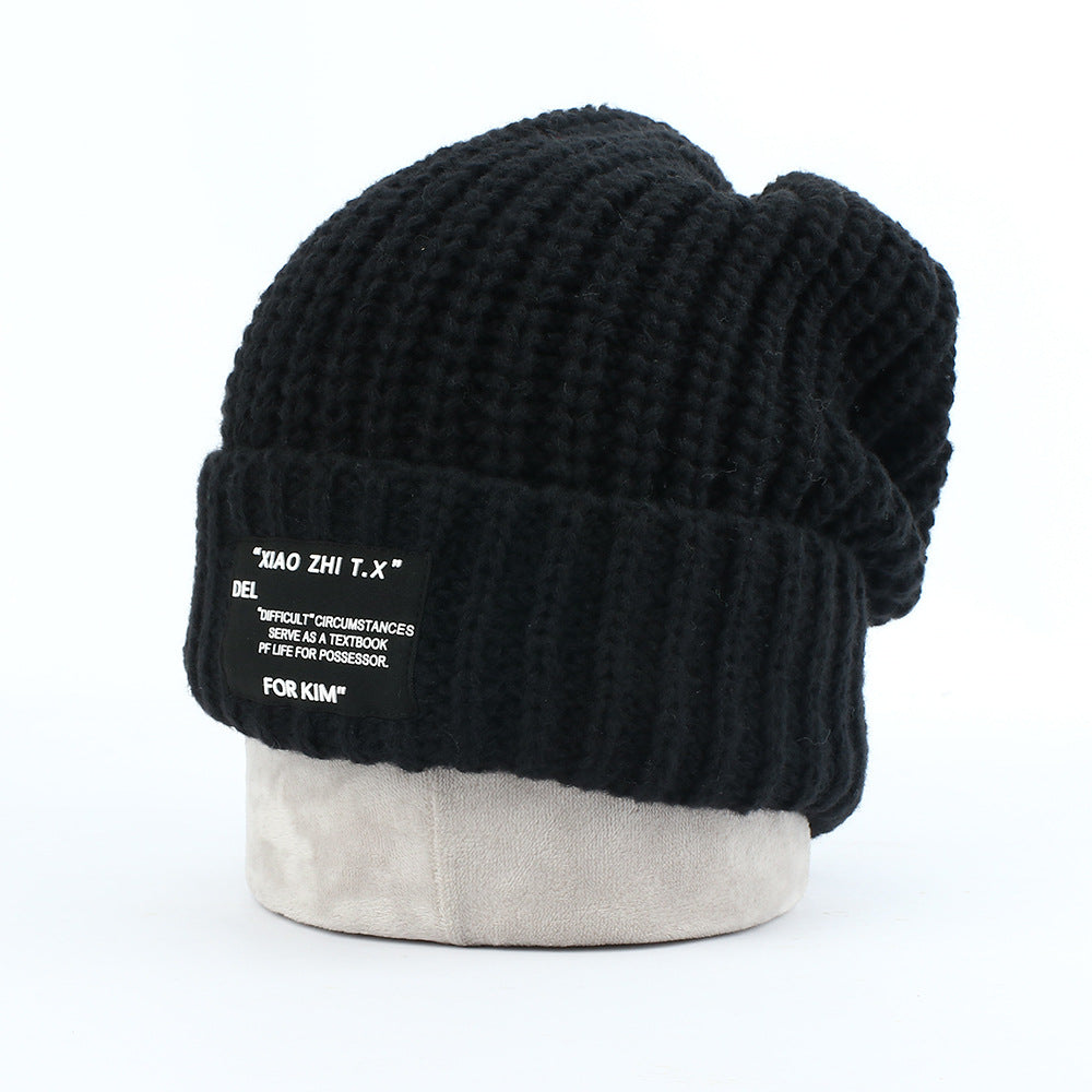 Wholesale Autumn and Winter Letter Patch Knitted Acrylic Beanie