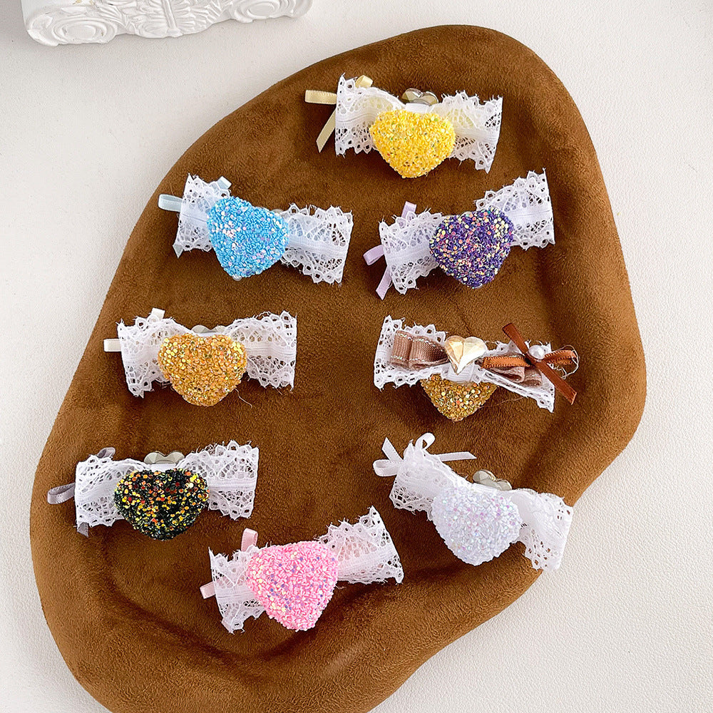 Wholesale 10pcs Lace Bow Heart and Intricate Acrylic Beads