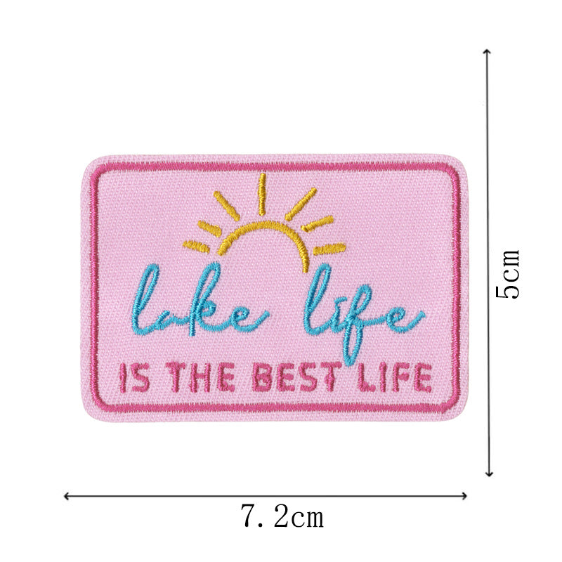 Wholesale Embroidered patch shoes,  hats and bags accessories original cartoon English letter adhesive patch