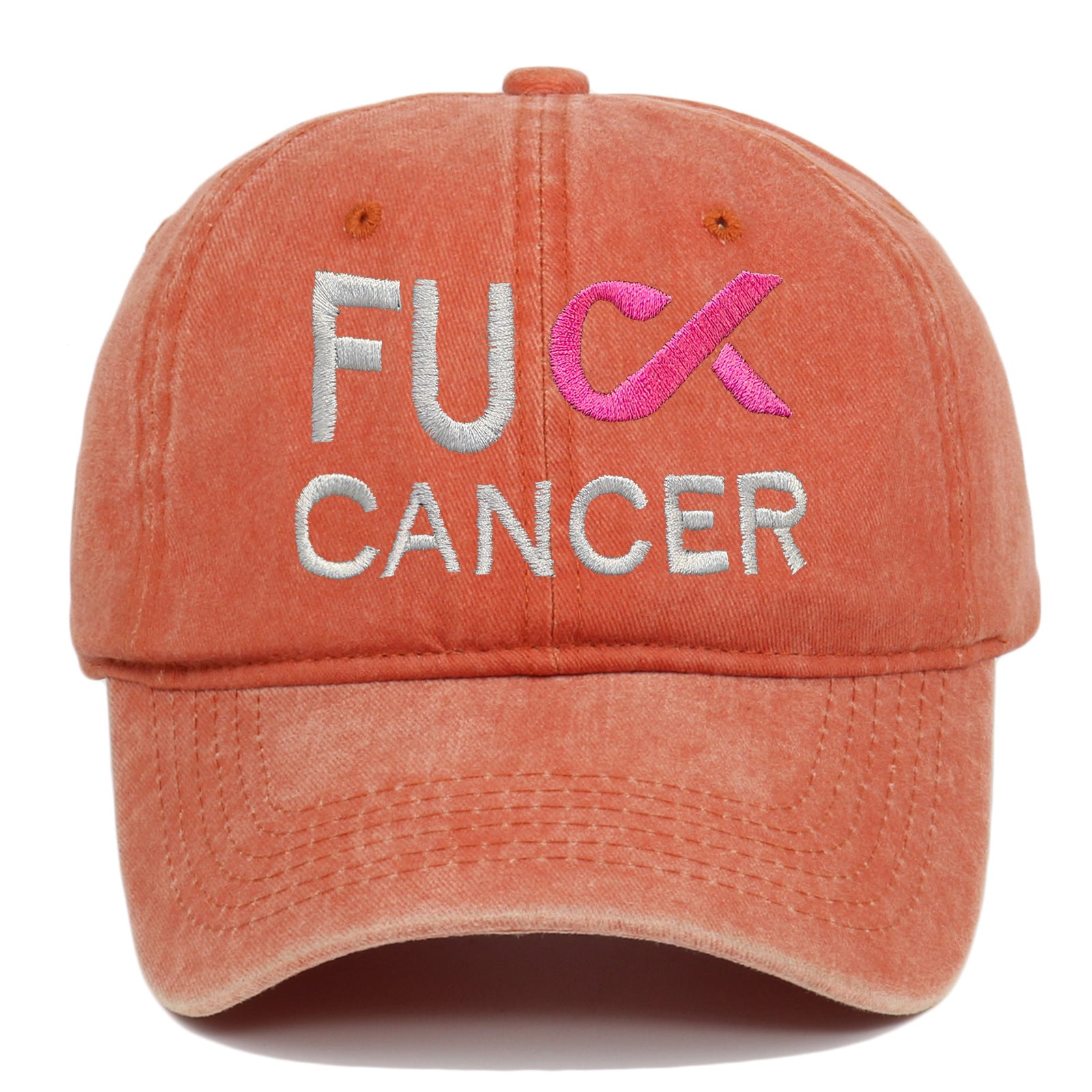 Wholesale Washed Embroidered Breast Cancer Baseball Caps