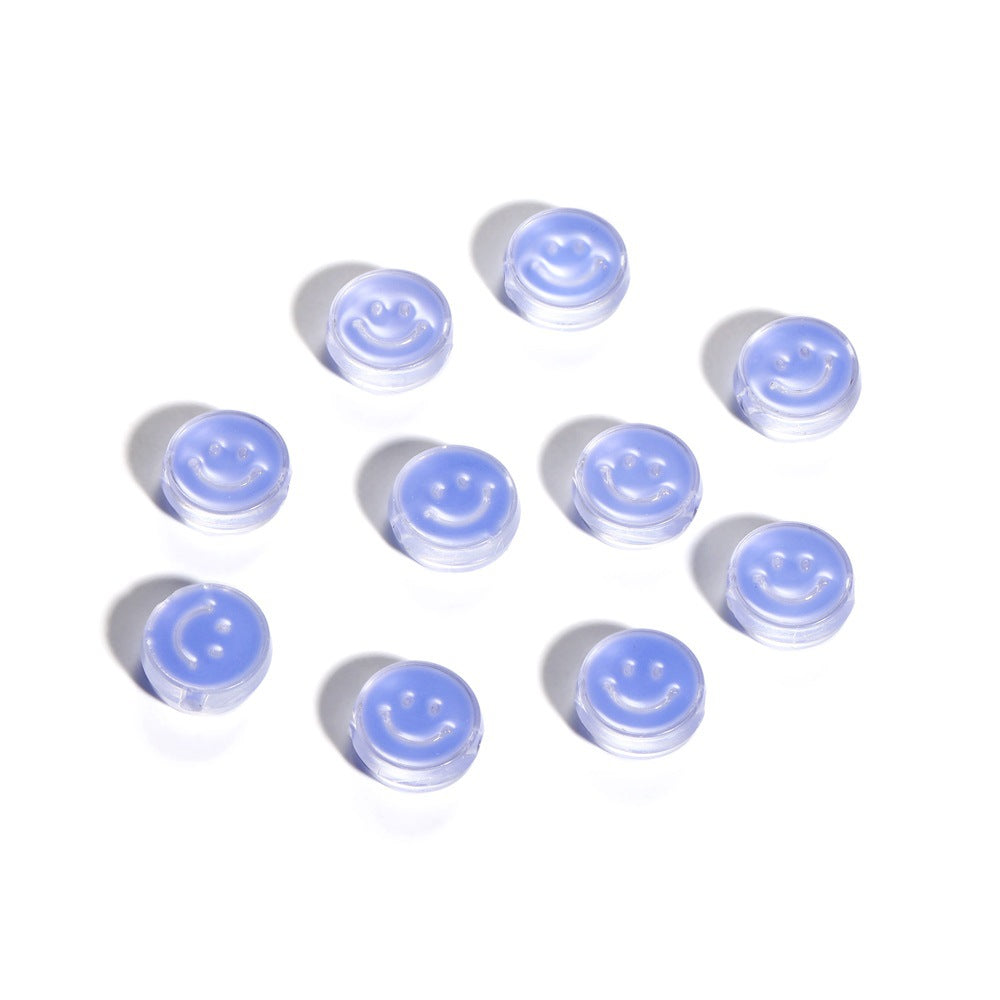 Wholesale 10pcs/pack  Acrylic Drip Oil Round Smile Beads