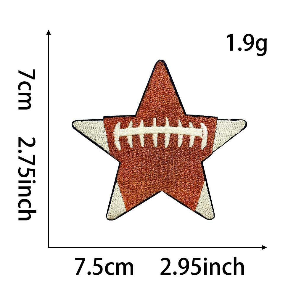 Wholesale Polyester Iron On Embroidered Patch Rugby Design DIY Badge For Shoes And Hats Casual Craft Supply