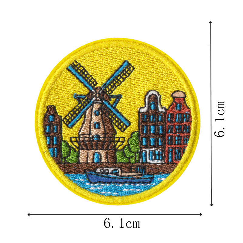 Wholesale World Landmark Embroidered Patches Set Of 9 Iron On DIY Decorative Gift For et