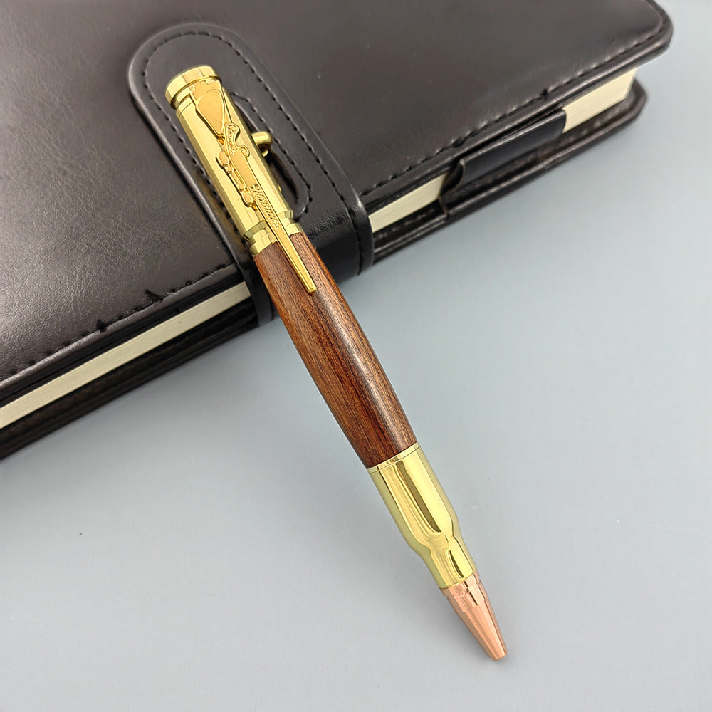 Wholesale Pens Gun Bolt Wood Pressure Reducing Switch Pen Ballpoint Pen