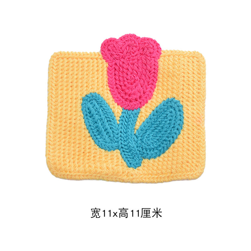 Wholesale Yarn Embroidered Tulip Hand Sewn Patch For Clothing Hats And Bags Craft Supply