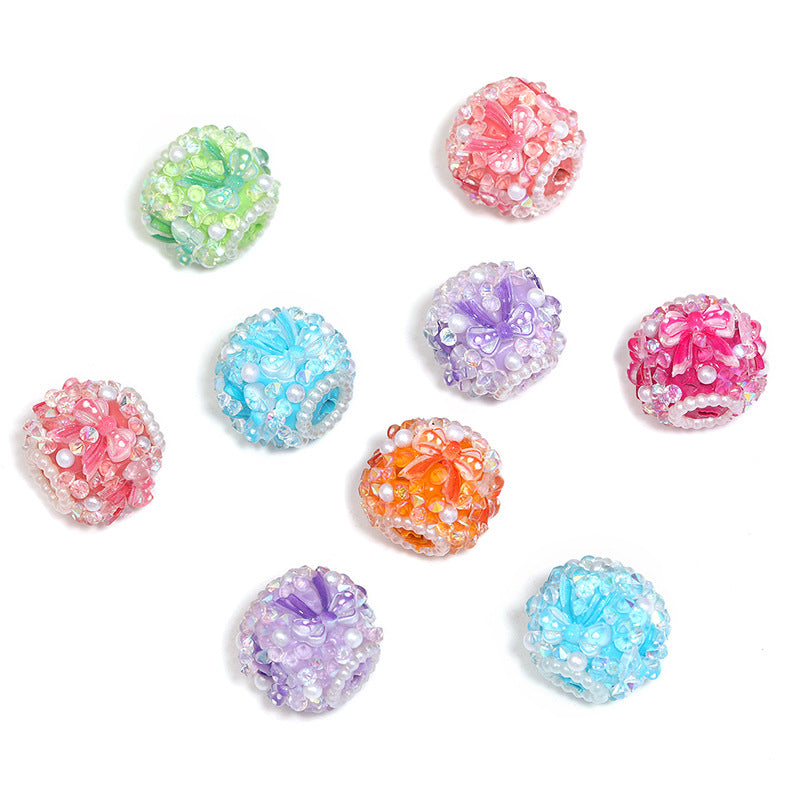Wholesale 5pcs Loose Acrylic Flower Beads - Luxurious and Versatile