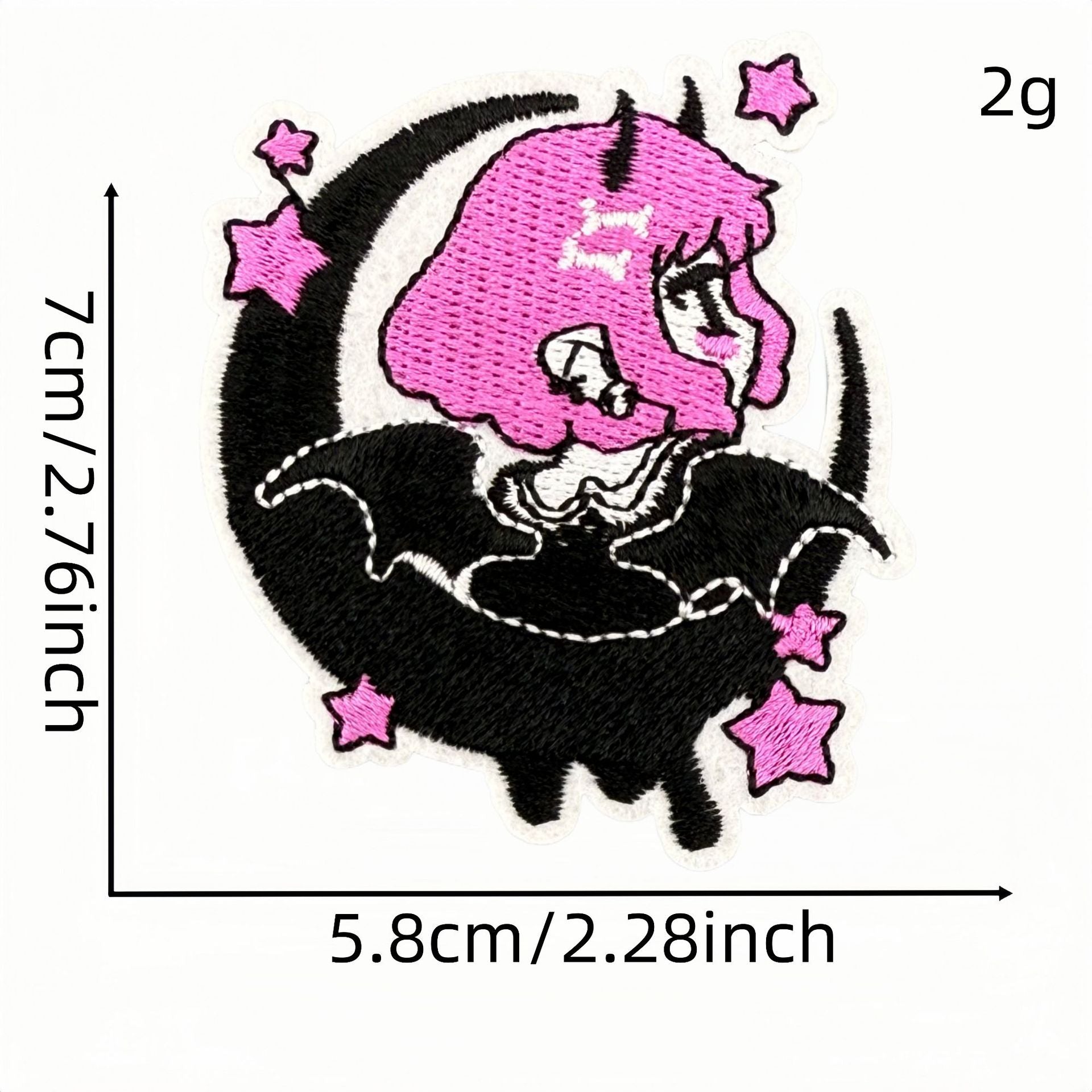 Wholesale Gothic Embroidered Iron On Patch Dark Pink Decorative Badge For Clothing DIY Accessory Trendy Gift