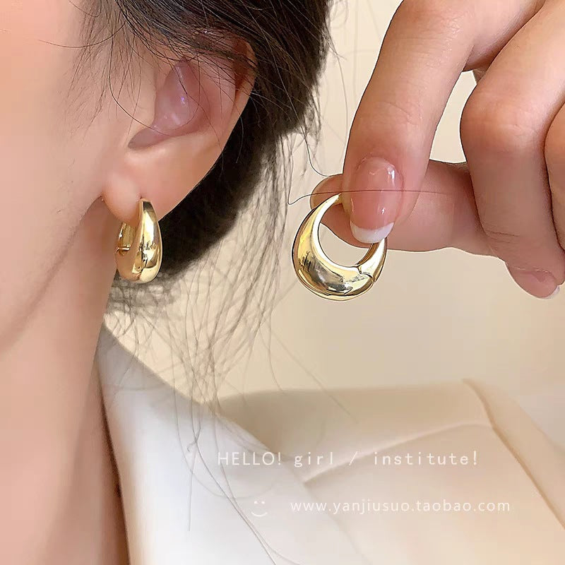 Wholesale Geometric oval high-end cool style earrings