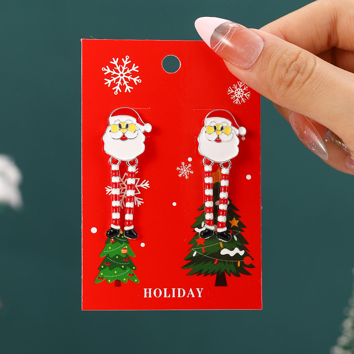 Wholesale Christmas cartoon diamond alloy earrings