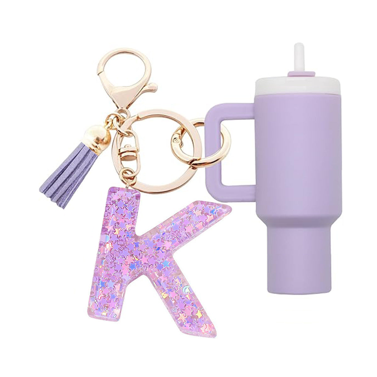 Wholesale Cute New Mini  26 Initials Ice Cup Tumbler Cup Keychain Can Wrap Women Backpack Pendant